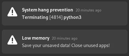 OOM notification
